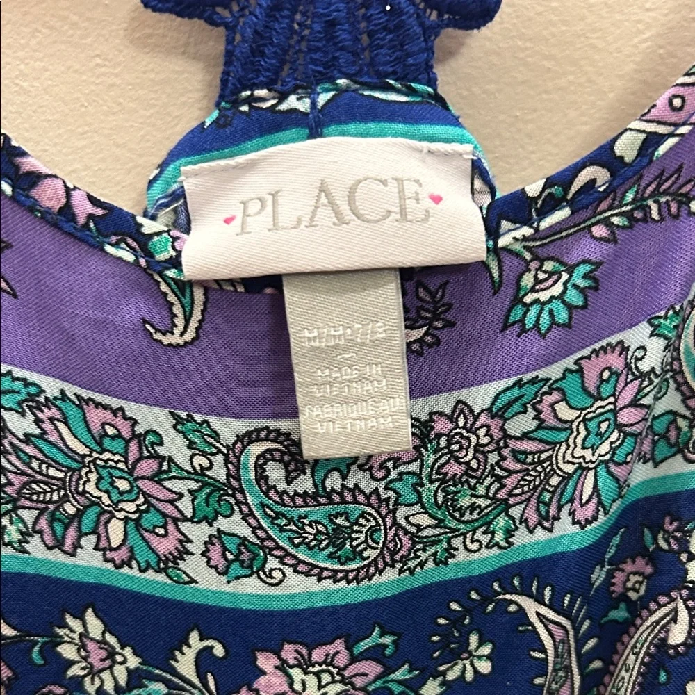 The Children's Place Purple Teal Paisley Dress - Picture 2 of 4